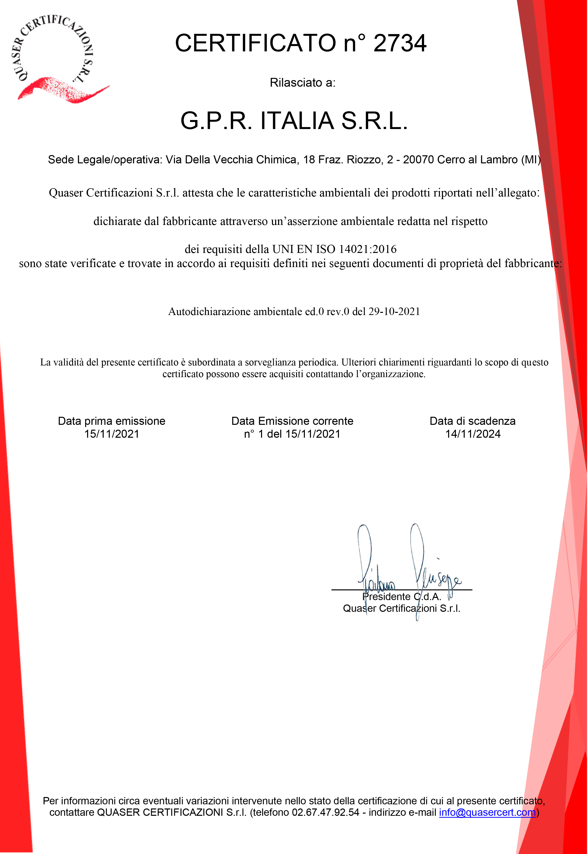 CERTIFICATO_UNI EN ISO 14021-1